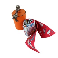 HERMÈS Twilly 絲巾 - 紅色 - 01445