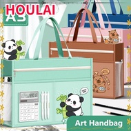 HOULAI A3 Tutorial Bag, Canvas A3 Canvas Art Bag,  Plus Size Large Capacity Zipper Design File Bag S