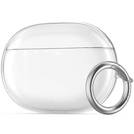 Glitter Clear Case for Beats Studio Buds Soft TPU Protective Cover with Carabiner Compatible with Be
