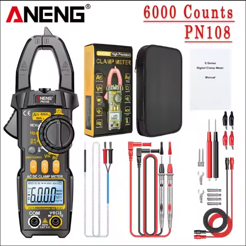 ANENG PN107 PN108 Digital Clamp Meter NCV Induction Ohmmer Tools AC/DC Voltage True RMS Multimeter 6