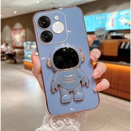 Soft Case itel A80 Casing Silicone Folding Stand Astronaut Plating Casing