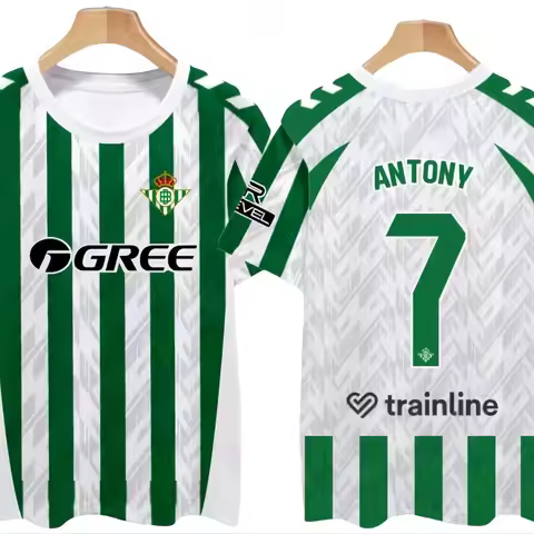 Antony No.7 24-25 Home Football Jerseys T-shirt 3D Printed Short Sleeved Sports T-shirt Same for Adu