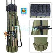 FISHDOM MULTIFUNCTION FISHING ROD / POLE BAG WITH HOLDER CASE WATERPROOF TRAVEL TACKLE ORGANIZER STO