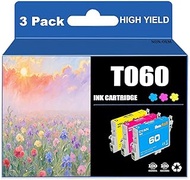 Run Star 3 Packs T060 Remanufactured Ink Cartridge Replacement for Epson 60 T060 use for Epson Stylu