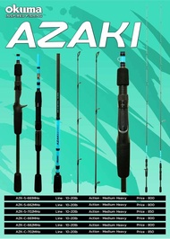 okuma AZAKI คันตีเหยื่อปลอมด้ามยาง EVA