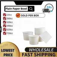 500PCS Paper Bowl Disposable Food Storage Environmentally 260cc 320cc 520cc 850cc 1000cc