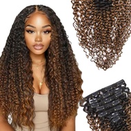 SIYUSI African Curling Clip Hair Extension, 20 Inch, 3C4A, 100% Brazil Remi Real Hair, Invisible And