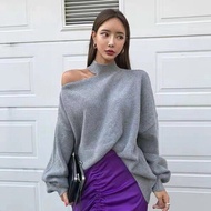 cute knitwear knitwear woman plus size knitwear woman baggy Korea Strapless Halterneck Sweater - Aut