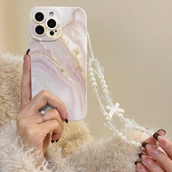 พวงกุญแจ,สายคอ 1 ชิ้น เคสโทรศัพท์หยดกันตก ลายหินอ่อนสีชมพูเพสเทล พร้อมสร้อยข้อมือที่ทำด้วยมือ ใช้ได้