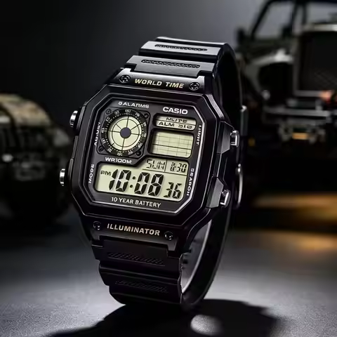 Casio AE-1200WH Series | Digital Sport Watch | 100M Water Resistant | World Time | 5 Alarms | LED Li