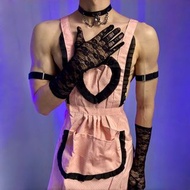 男僕情趣制服/粉色男僕裝/撩漢制服/偽娘系COS/圍裙綁帶服/攻M調情/家居情趣服/角色扮演 免費順豐智能櫃(貨號：4xewvd)