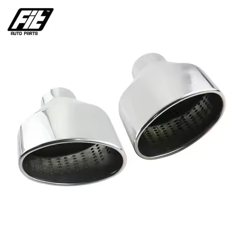 1 Pair Stainless Steel 304 Exhaust End Tip Universal Car 2.5inch Oval Slant muffler tail pipe for RS
