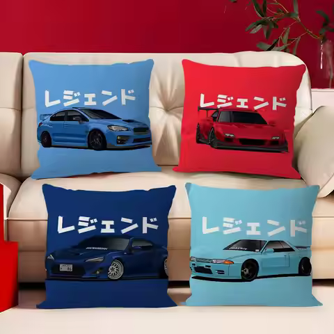 Tokyo JDM Drift Sports Car Pillow Gift Home Office Decoration Bedroom Sofa Car Cushion Cover Case 45