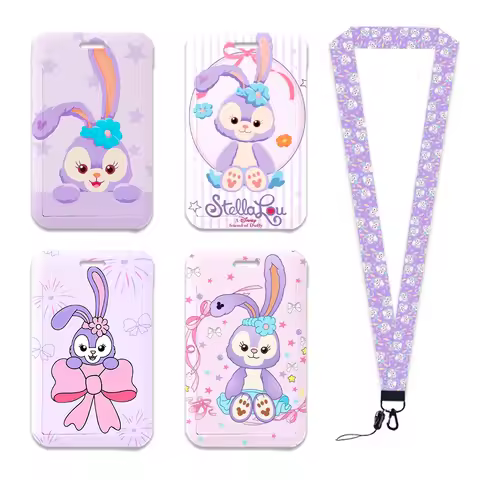 Disney StellaLou Cute Lanyards Keychain Animated Cute Badge Holder ID Credit Card Pass Hang Rope for