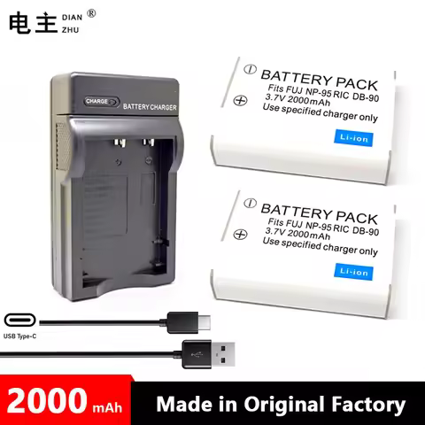NP-95 NP95 DB-90 DB90 Battery charger For FUJIFILM X100 X100S X100T XF10 X70 X30 XS1 F31 F30 RICOH G
