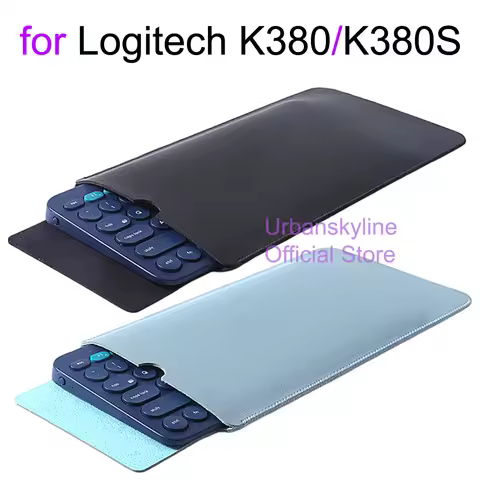 K380 Bag for Logitech K380S Sleeve PU Leather Keyboard Storage Handbag Case Carrying Cover Purse Pou
