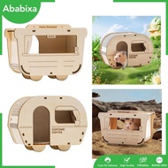[Ababixa] Wooden Hamster Hideout DIY Hamster House for Small Pet Gerbils Dwarf Hamster