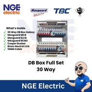 DB| [SET DB] DB Lengkap 2 Row 30 Way + RCBO 63A MAXGUARD | Khas Water Heater | No Wiring