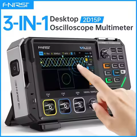 FNIRSI 2D15P Digital Oscilloscope Multimeter Signal Generator 3IN1 Touch Screen 2Channel 100MHz Band