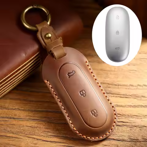 For Leading Ideal LiXiang L7 L8 L9 2022 2023 Leather Car Key Case Shell Keychain for lixiang one L9