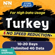 Turkey SIM Card Ultra 10-20 Days Unlimited 4G Data | Instant Store Pickup | High Speed Travel Data SIM Card