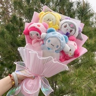 Cartoon My Melody Kuromi Cinnamoroll Kt Cat Plush Doll Toy Sanrio Bouquet Gift Box Valentines Day Ch