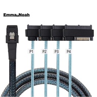 Sas Sff-8087 to 4 Sff-8482 Server Array Card Hard Drive Data Cable Sata Power Cable