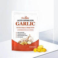 Odorless Garlic & CoQ10 Softgels – Aged Garlic Extract & CoQ10 Dietary Supplement – ​​60 Softgels
