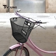 [In Stock] Bike Basket Front Handlebar Basket Sundries Container Portable Metal Wire Basket for Kids Bikes Folding Bikes
