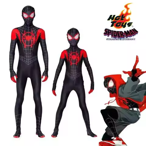 Halloween Costume for Kids and Adult Black Spiderman Costume With Spider Man Mask Spider Man Into Th