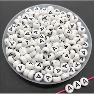 100 pieces 4x7mm Acrylic Spacer Beads, Letters, Oval Alphabet, For Jewelry Making, DIY, Handmade Acc