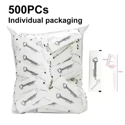 500PCs Disposable Dental Floss Eco Friendly Dental Floss Toothpick Individually Packaging Dental Flo