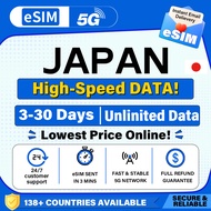 Japan 5G eSIM | Unlimited Data, 20GB High-Speed Data | 3-20 Days Validity