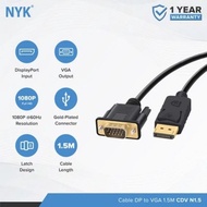 CABLE DP TO VGA 1.5M NYK