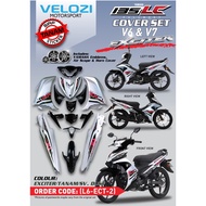 COVERSET LC135 V6 V7 ORIGINAL VELOZI EXCITER EXR 2021 SILVER DUST RED STICKER STRIPE TANAM