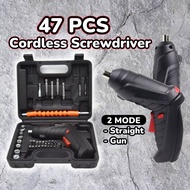 Cordless Electric 47PCS Screwdriver Drill  3.6V Rechargeable High Power Battery Drill Repair Tools S