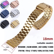 Metal Watch Band Vintage Steel Wristband for Casio SGW400 F91W F84 F105 F108  A158 A168 AE1200 AE130