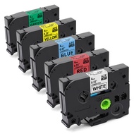 5 Pack Compatible Brother P-touch TZ TZe Color Label Tapes TZe-211 TZe-411 TZe-511 TZe-611 TZe-711 L