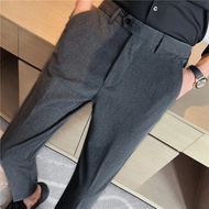 Casual Slim Fit Mens Khaki Long Pants Nine Points West Pants กางเกงลําลองธุรกิจแฟชั่นจากจีนแผ่นดินให