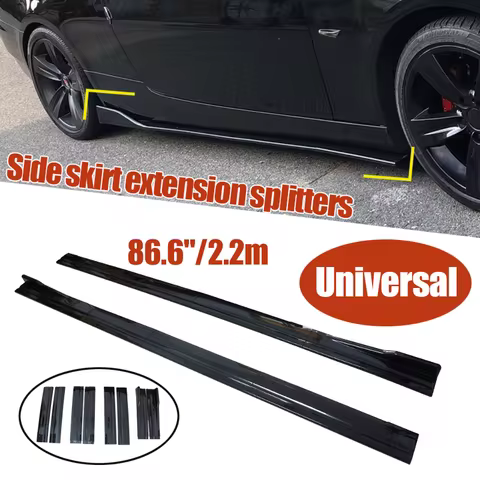 8pcs Car Universal Side Skirts Extension Rocker Panels Lip Splitters For BMW E90 F30 M3 AUDI A3 A4 A