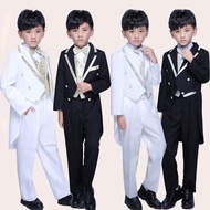 Children's Dress Boy's Tuxedo Baby Little Host Flower Girl Wedding Piano Performance Dress Boy Suit 