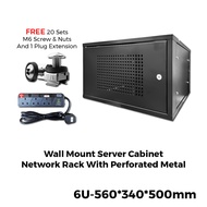 4U / 6U Wallmount Server Cabinet Network Rack With Perforated Metal