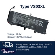 (ส่งฟรี ประกัน 1 ปี) HP แบตเตอรี่ โน๊ตบุ๊ก HP Envy 15-AS000 Serie 15-as032TU 15-as101ng 849047-541 V