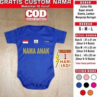 Baju Bayi Badminton Custom Nama Jumper Baby Laki Perempuan Romper Lucu