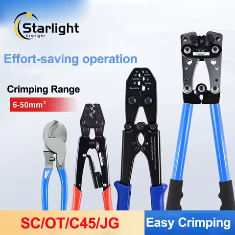HD-6 HS-8 HX-10 Non-Insulated Terminals Crimper 0.-38mm Easy Crimp Pliers Wire Connector Electrician