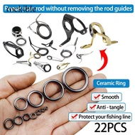 rockible 22x Fishing Rod Tip Replacement Set, Ceramic Guide Ring, 11 Sizes Fishing Rod Guide Repair 