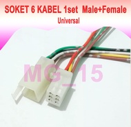 1 SET SOKET 6 KABEL/ Soket 6 Pin COWOK CEWEK