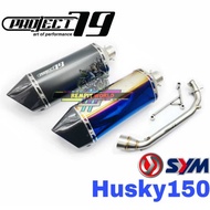 Project79 Exhaust SYM HUSKY150 Tabung Muffler Stainless Steel HUSKY 150 Project79 QPM50 Short