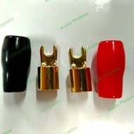 👉 KABEL AUDIO MOBIL PREMIUM SKUN Y 4 AWG SPADE TERMINAL POWER GOLD PLATED 👉 SUARA JERNIH | ANTI NOIS