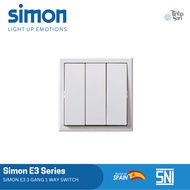SIMON E3 3 Gang 1 Way Switch White